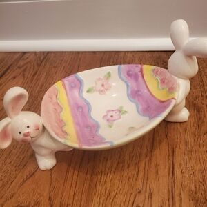 Colorful Bunny Ceramic Dish